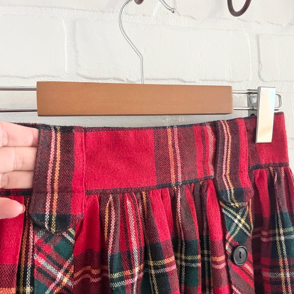 Vintage Royal Stewart Tartan Wool Pleated Skirt High Rise Le Château Size 7 - Picture 7 of 15